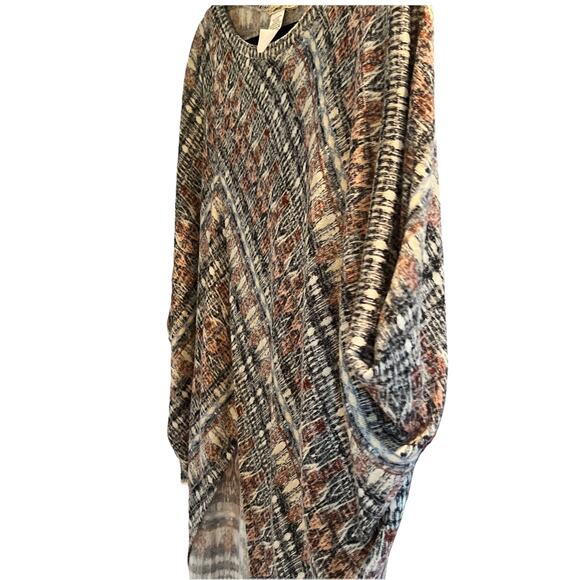 Camille And Co. Soft Tunic Wrap Poncho Top Marbled Multicolor Sz M - Picture 3 of 8
